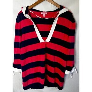 Y2K Lilly Pulitzer Top L Tunic Hoodie Beach Women Pop over Preppy  collegiate